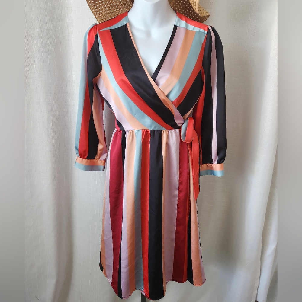 Satin Wrap Dress